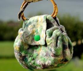 Felted Bag - Wool Hand Bags , Felted Wool Purse,Wet Felted Bags.