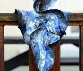 Scarf. Felted Scarf. Nuno Felted Scarf. Neck Warmer Scarf