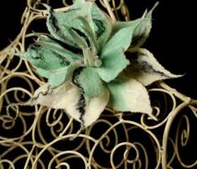 Felted flower brooch